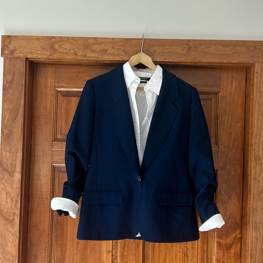 Pendleton Navy Blazer Vintage 100% Wool Size 10 Runs Small